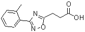 structure of CAS# 94192-15-1, 3-[3-(2-Methylphenyl)-1,2,4-oxadiazol-5-yl]propanoic acid;1,2,4-oxadiazole-5-propanoic acid, 3-(2-methylphenyl);3-(3-(o-tolyl)-1,2,4-oxadiazol-5-yl)propanoic acid;3-(3-o-Tolyl-[1,2,4]oxadiazol-5-yl)-propionic acid