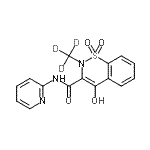 structure of CAS# 942047-64-5, 4-Hydroxy-2-(<sup>2</sup>H<sub>3</sub>)methyl-N-(2-pyridinyl)-2H-1,2-benzothiazine-3-carboxamide 1,1-dioxide;Piroxicam-d3