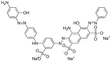 CAS#: 94249-18-0， Trisodium 4-Amino-3-[[4-[[4-[(4-Amino-2-Hydroxyphenyl)Azo]Phenyl]Amino]-3-Sulphonatophenyl]Azo]-5-Hydroxy-6-(Phenylazo)Naphthalene-2,7-Disulphonate