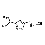 structure of CAS# 942519-65-5, 1-(3-Isopropyl-1,2-oxazol-5-yl)-N-methylmethanamine;[(3-Isopropylisoxazol-5-yl)methyl]methylamine;1-(3-isopropyl-5-isoxazolyl)-N-methylmethanamine;1-(3-isopropylisoxazol-5-yl)-N-methylmethanamine