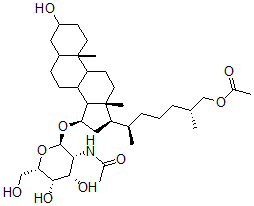 CAS#: 94359-66-7， [(25R)-26-(Acetyloxy)-3alpha-Hydroxy-5alpha-Cholestan-15alpha-Yl]2-(Acetylamino)-2-Deoxy-beta-D-Glucopyranoside
