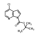 structure of CAS# 945599-50-8, 2-Methyl-2-propanyl 4-chloro-1H-pyrrolo[2,3-b]pyridine-1-carboxylate;1-Boc-4-chloro-7-azaindole;1H-Pyrrol<wbr>o[2,3-b]p<wbr>yridine-1<wbr>-carboxyl<wbr>ic acid,4<wbr>-chloro-,<wbr>1,1-dimet<wbr>hylethyl <wbr>ester