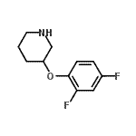 structure of CAS# 946681-33-0, 3-(2,4-Difluorophenoxy)piperidine;3-(2,4-Difluorophenoxy)piperidine;3-(2,4-Difluoro-phenoxy)-piperidine;MFCD08687568