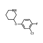 structure of CAS# 946759-15-5, 3-(3-Chloro-4-fluorophenoxy)piperidine;3-(3-Chloro-4-fluorophenoxy)piperidine;MFCD08687325