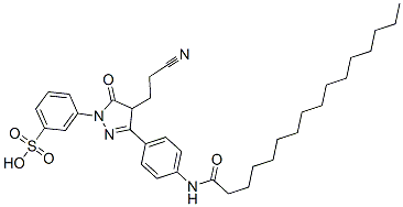 CAS#: 94944-74-8， 3-[4-(2-Cyanoethyl)-4,5-Dihydro-5-Oxo-3-[4-[(1-Oxohexadecyl)Amino]Phenyl]-1H-Pyrazol-1-Yl]Benzenesulphonic Acid