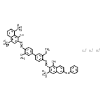 CAS#: 94944-81-7， trisodium 3-[4-[4-[(6-anilino-1-hydroxy-3-sulfonato-2-naphthyl)azo]-3-methoxy-phenyl]-2-methoxy-phenyl]azo-4-hydroxy-naphthalene-1,5-disulfonate