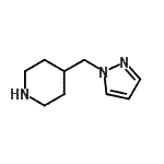structure of CAS# 956075-57-3, 4-(1H-Pyrazol-1-ylmethyl)piperidine;4-((1H-Pyrazol-1-yl)methyl)piperidine dihydrochloride;4-(1H-pyrazol-1-ylmethyl)piperidine;4-(1H-pyrazol-1-ylmethyl)piperidine dihydrochloride