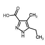 structure of CAS# 957129-38-3, 5-Ethyl-4-methyl-1H-pyrazole-3-carboxylic acid;3-ethyl-4-methyl-1H-pyrazole-5-carboxylic acid;5-ethyl-4-methyl-1H-pyrazole-3-carboxylic acid;5-Ethyl-4-methyl-2H-pyrazole-3-carboxylic acid