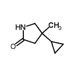 structure of CAS# 959240-08-5, 4-Cyclopropyl-4-methyl-2-pyrrolidinone;2-pyrrolidinone, 4-cyclopropyl-4-methyl-;4-cyclopropyl-4-methyl-2-pyrrolidinone;4-cyclopropyl-4-methylpyrrolidin-2-one