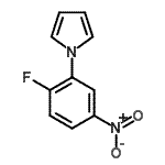 structure of CAS# 96623-75-5, 1-(2-Fluoro-5-nitrophenyl)-1H-pyrrole;(2-fluoro-5-nitrophenyl)pyrrole;1-(2-fluoro-5-nitrophenyl)-1H-pyrrole;MFCD02180646