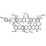 structure of CAS# 97227-32-2, 24,25,41,42,43,44,45,46,49,50,51,52,53,54,55-Pentadecahydroxy-5,10,15,20,30,35,40,47-octakis(hydroxymethyl)-2,4,7,9,12,14,17,19,22,27,29,32,34,39-tetradecaoxanonacyclo[36.2.2.2<sup>3,6</sup>.2<sup>8,11</sup>.2<sup>13,16</sup>.2 <sup>18,21</sup>.2<sup>23,26</sup>.2<sup>28,31</sup>.2<sup>33,36</sup>]hexapentacont-56-yl 4-methylbenzenesulfonate;Mono-2-O-(p-toluenesulfonyl)-γ-cyclodextrin