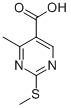 structure of CAS# 98276-75-6, 4-Methyl-2-(Methylthio)-5-Pyrimidinecarboxylic Acid;4-Methyl-2-(Methylthio)Pyrimidine-5-Carboxylic Acid ,97%;4-Methyl-2-(Methylsulphanyl)Pyrimidine-5-Carboxylic Acid;4-METHYL-2-(METHYLTHIO)PYRIMIDINE-5-CARBOXYLIC ACID