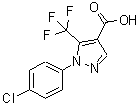 structure of CAS# 98534-80-6, 2-(4-Chlorophenyl)-3-(Trifluoromethyl)Pyrazole-4-Carboxylic Acid;2-(4-Chlorophenyl)-3-(Trifluoromethyl)-2H-Pyrazole-4-Carboxylic Acid 97%;2-(4-Chlorophenyl)-3-(Trifluoromethyl)Pyrazole-4-Carboxylic Acid 97%;1-(4-CHLOROPHENYL)-5-(TRIFLUOROMETHYL)-1H-PYRAZOLE-4-CARBOXYLIC ACID