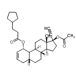 CAS#: 99112-29-5， (1alpha,5beta,10xi,17beta)-17-Acetoxy-17-ethynylestr-2-en-1-yl 3-cyclopentylpropanoate