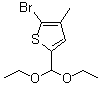 结构式 CAS# 1000018-59-6, 2-溴-5-(二乙氧基甲基)-3-甲基噻吩