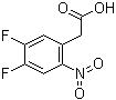 结构式 CAS# 1000339-22-9, 4,5-二氟-2-硝基苯乙酸