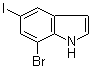 结构式 CAS# 1000343-38-3, 7-溴-5-碘-1H-吲哚