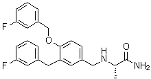 结构式 CAS# 1000370-27-3, (S)-2-[[3-(3-氟苄基)-4-[(3-氟苄基)氧基]苄基]氨基]丙酰胺