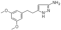 结构式 CAS# 1000895-53-3, 5-[2-(3,5-二甲氧基苯基)乙基]-1H-吡唑-3-胺