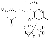 结构式 CAS# 1002347-71-8, 六氘代辛伐他汀