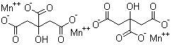 structure of CAS# 10024-66-5, Manganese(II) citrate;2-Hydroxy-1,2,3-propanetricarboxylic acid manganese(2+) salt