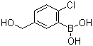 structure of CAS# 1003042-59-8, 2-Chloro-5-(hydroxymethyl)phenylboronic acid