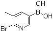 结构式 CAS# 1003043-34-2, 2-溴-3-甲基吡啶-5-硼酸
