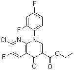 Ethyl 1-(2,4-difluorophenyl)-7-chloro-6-fluoro-4-oxopyridino[2,3-b]pyridine-3-carboxylate molecular structure (CAS 100491-29-0)