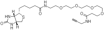 (3aS,4S,6aR)-Hexahydro-2-oxo-N-(15-oxo-3,6,9,12-tetraoxa-16-azanonadec-18-yn-1-yl)-1H-thieno[3,4-d]imidazole-4-pentanamide molecular structure (CAS 1006592-45-5)