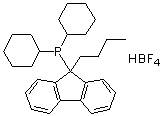 (9-Butyl-9H-fluoren-9-yl)dicyclohexylphosphine tetrafluoroborate molecular structure (CAS 1007311-98-9)