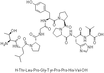 L-Threonyl-L-leucyl-L-prolylglycyl-L-tyrosyl-L-prolyl-L-prolyl-L-histidyl-L-valine molecular structure (CAS 1007833-08-0)