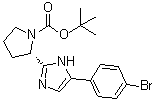 (S)-2-[5-(4-溴苯基)-1H-咪唑-2-基]吡咯烷-1-羧酸叔丁酯分子结构 (CAS 1007882-04-3)