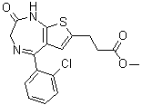5-(2-Chlorophenyl)-2,3-dihydro-2-oxo-1H-thieno[2,3-e]-1,4-diazepine-7-propanoic acid methyl ester molecular structure (CAS 100827-80-3)