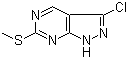 结构式 CAS# 100859-88-9, 3-氯-6-(甲硫基)-1H-吡唑并[3,4-d]嘧啶