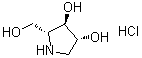 结构式 CAS# 100991-92-2, (2R,3R,4R)-3,4-二羟基-2-(羟基甲基)吡咯烷盐酸盐