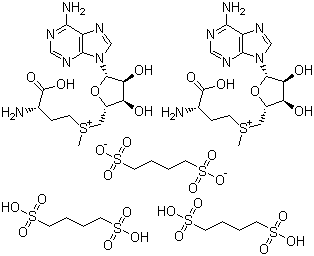 结构式 CAS# 101020-79-5, S-腺苷蛋氨酸 1,4-丁二磺酸盐