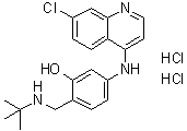 structure of CAS# 1010411-21-8, 5-[(7-Chloro-4-quinolinyl)amino]-2-[[(1,1-dimethylethyl)amino]methyl]phenol dihydrochloride