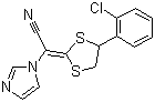 结构式 CAS# 101530-10-3, 拉诺康唑; 兰诺康唑; [4-(2-氯苯基)-1,3-亚二硫戊环-2-基]-2-咪唑-1-基-乙腈