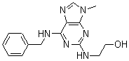 结构式 CAS# 101622-51-9, 2-(2'-羟基乙基氨基)-9-甲基-6-(苄基氨基)嘌呤