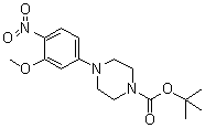 结构式 CAS# 1017782-79-4, 4-(3-甲氧基-4-硝基苯基)哌嗪-1-羧酸叔丁酯