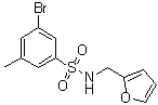 structure of CAS# 1020252-90-7, 3-Bromo-N-(2-furanylmethyl)-5-methylbenzenesulfonamide