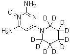 结构式 CAS# 1020718-66-4, 6-(1-哌啶基-2,2,3,3,4,4,5,5,6,6-d<sub>10</sub>)-2,4-嘧啶二胺 3-氧化物