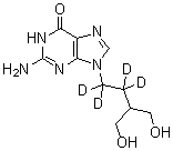 2-氨基-1,9-二氢-9-[4-羟基-3-(羟基甲基)丁基-3,3,4,4-d<sub>4</sub>]-6H-嘌呤-6-酮分子结构 (CAS 1020719-72-5)