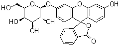 结构式 CAS# 102286-67-9, 荧光素 beta-D-吡喃半乳糖苷