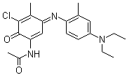 N-[5-Chloro-3-[4-(diethylamino)-2-methylphenylimino]-4-methyl-6-oxo-1,4-cyclohexadienyl]acetamide molecular structure (CAS 102387-48-4)