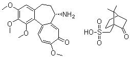 (S)-N-去乙酰基秋水仙碱 d-10-樟脑磺酸盐分子结构 (CAS 102419-98-7)