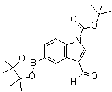 structure of CAS# 1025707-92-9, 3-Formyl-5-(4,4,5,5-tetramethyl-1,3,2-dioxaborolan-2-yl)-1H-indole-1-carboxylic acid 1,1-dimethylethyl ester