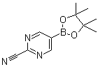 structure of CAS# 1025708-31-9, 2-Cyanopyrimidine-5-boronic acid pinacol ester;5-(4,4,5,5-Tetramethyl-1,3,2-dioxaborolan-2-yl)pyrimidine-2-carbonitrile