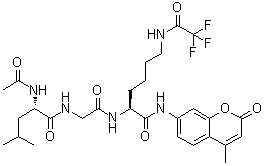 structure of CAS# 1026295-98-6, N-Acetyl-L-leucylglycyl-N-(4-methyl-2-oxo-2H-1-benzopyran-7-yl)-N6-(2,2,2-trifluoroacetyl)-L-lysinamide