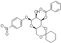 4-Nitrophenyl 4,6-O-cyclohexylidene-beta-D-mannopyranoside 3-benzoate molecular structure (CAS 102717-17-9)